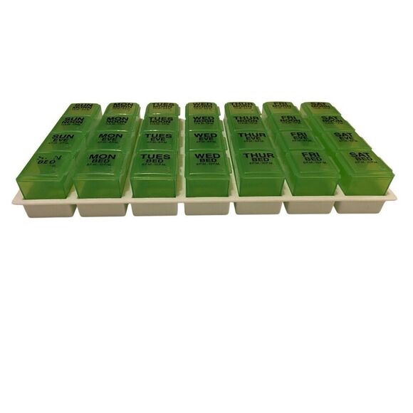 7 Day 4x Daily Pill Organizer Travel Essentials Vacation Beauty Jewelry Sorter - Picture 6 of 11